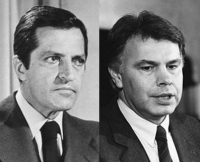 Adolfo Suárez i Felipe González. Font: Eco republicano.