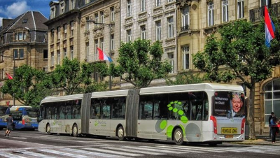 Autobús urbano articulado de Luxemburgo. Autobús urbano articulado de Luxemburgo.
