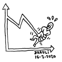 Gráfico descendente exprimido. Dibujo: Brauli.