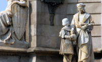 Detall de l'Estàtua de Colom de Barcelona.