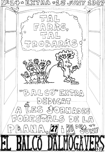 El Balcó d'Almogàvers. Número 14. Tal faràs, tal trobaràs. Portada. El Balcó d'Almogàvers. Número 14. Tal faràs, tal trobaràs. Portada.