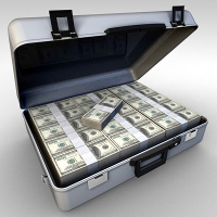 Briefcase of money.