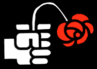 Logotip del PSOE amb la rosa marcida.