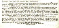 Carta de Xirinacs del 1973 anunciant l'inici de la vaga de fam reproduïda en un full clandestí.