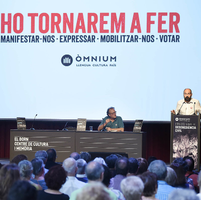 Òmnium ja va organitzar al juliol unes jornades específiques sobre la desobediència civil. Foto: Josep Losada.