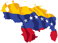 Venezuela. Bandera dentro del mapa.